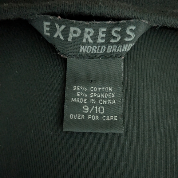 Express Black Ribbed Top - Picture 3 of 3